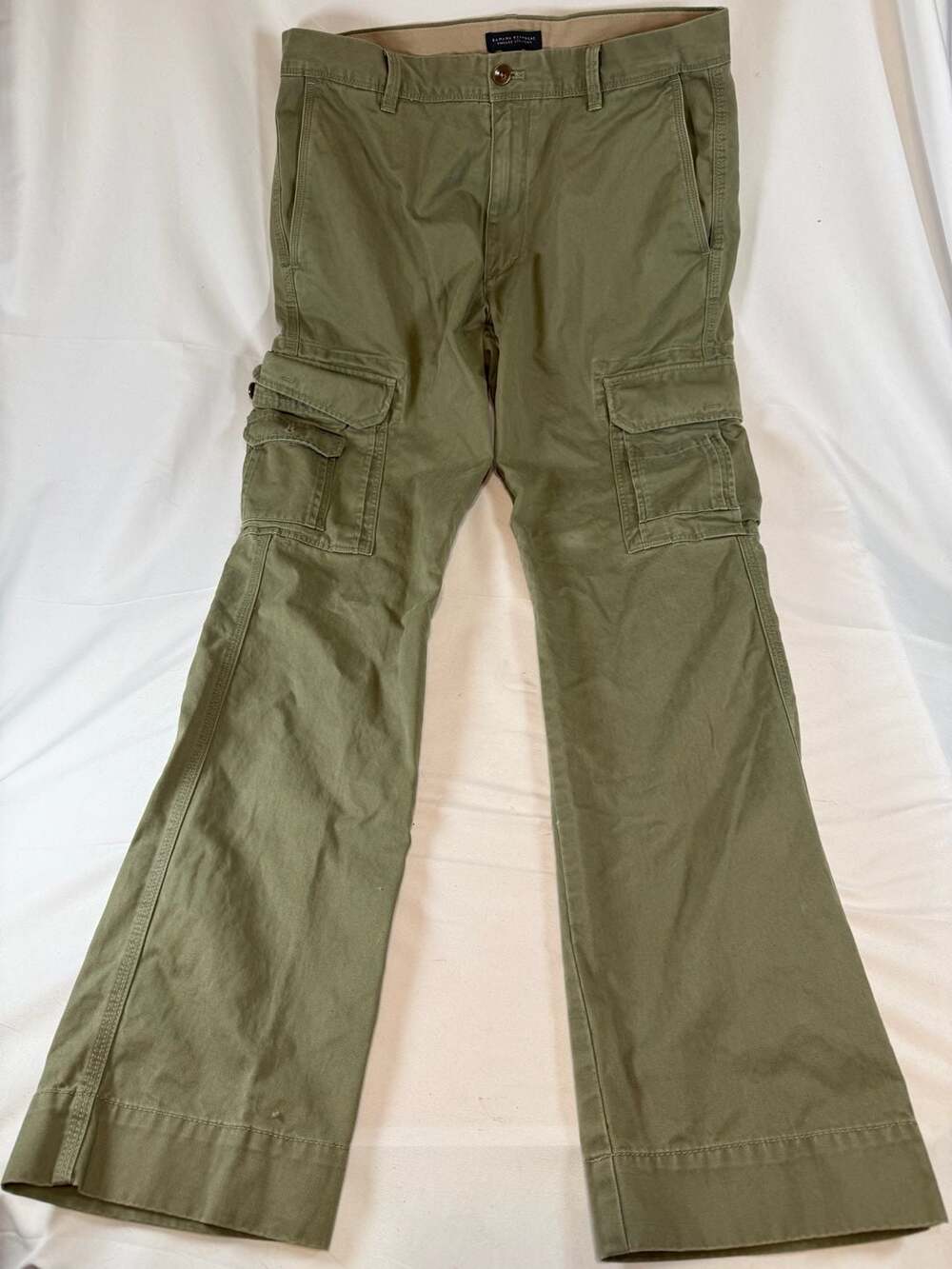 Banana Republic Vintage Straight Cargo Pants Size 34/34 Olive Green Cotton Herit